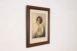 Miss Betty Portrait Antique Framed Print Hiebel 20.5" #57930