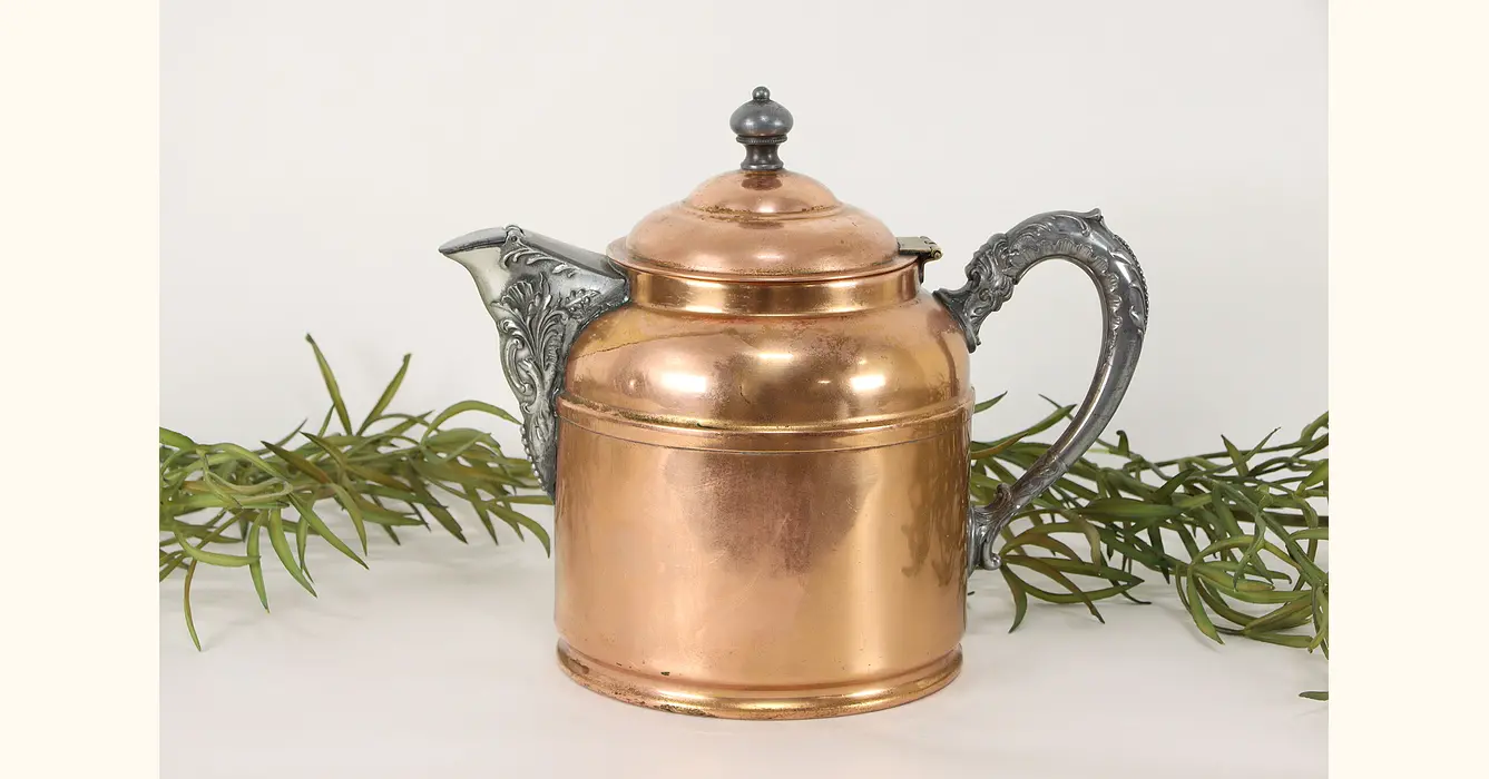 Museum Quality Vintage Art Deco Chase Brass & Copper tea kettle