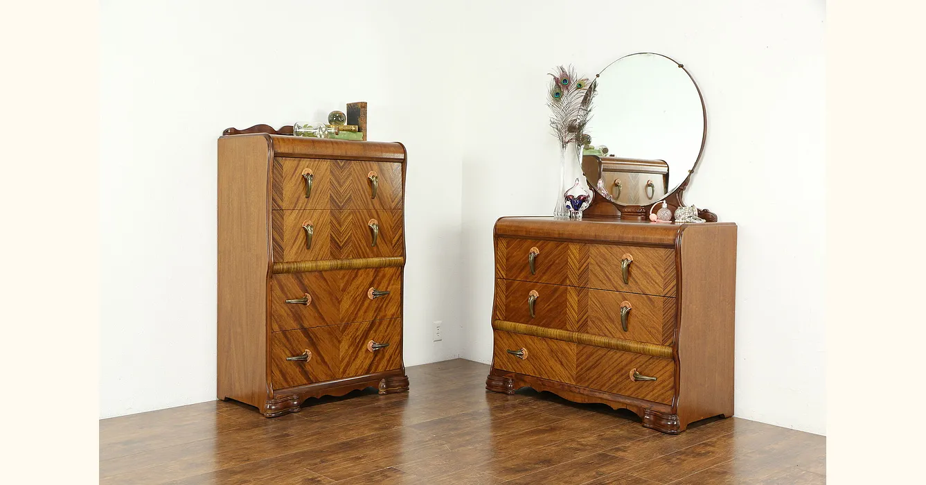 Art deco tall dresser deals