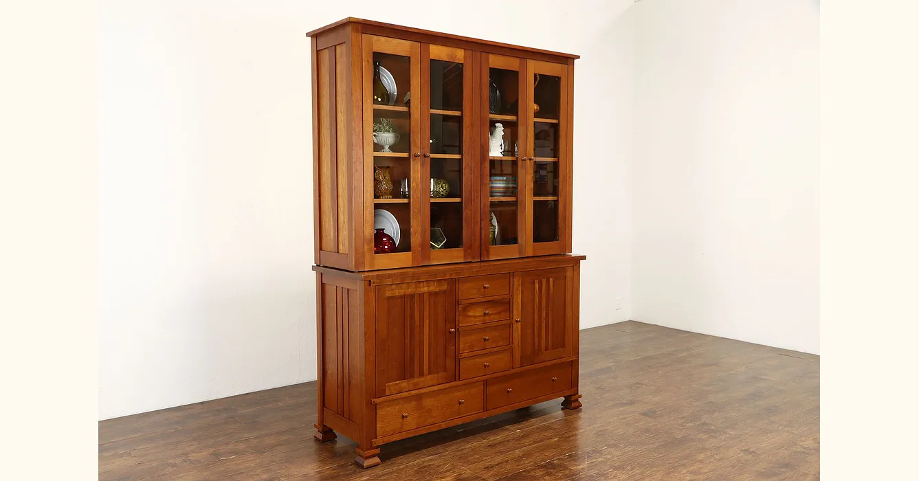 Mission style store china hutch