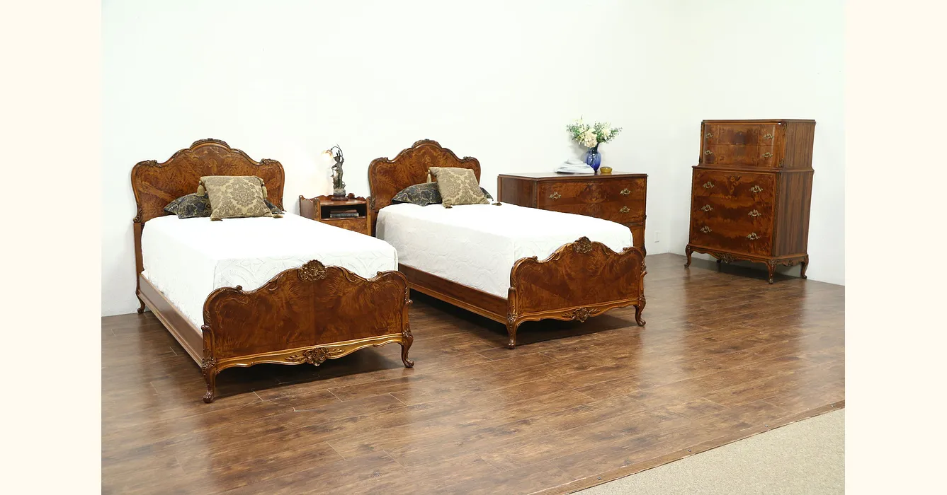Antique twin bed set discount