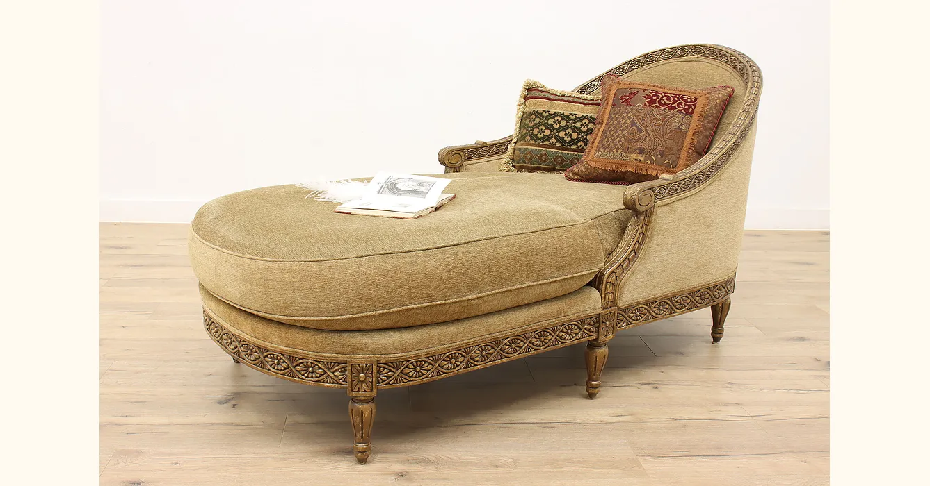 Vintage Mahogany Chaise Lounge Recamier Fainting Couch Tomlinson