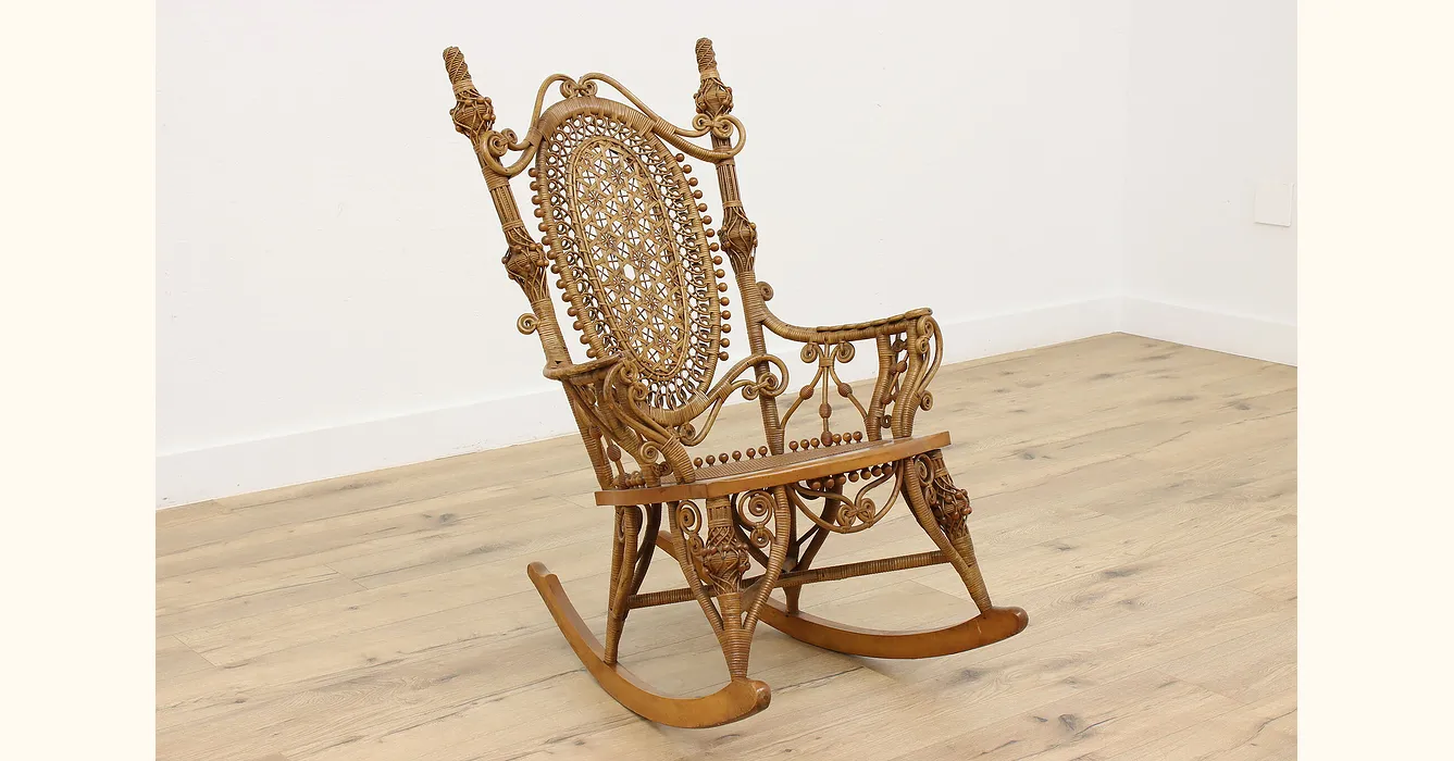 Victorian wicker rocking chair deals