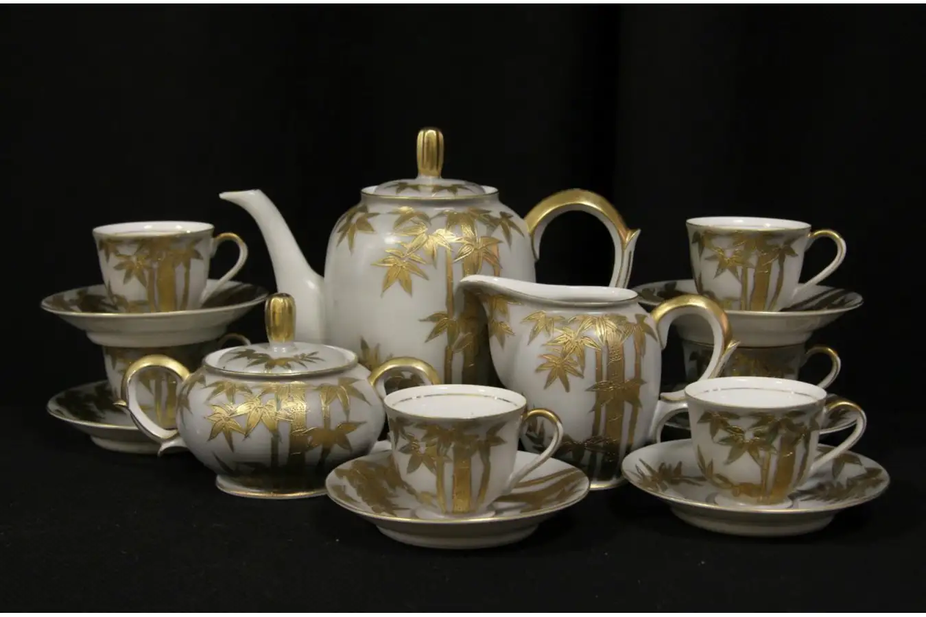 Occupied Japan Tea Set for 6, Hand Painted 1940's Vintage