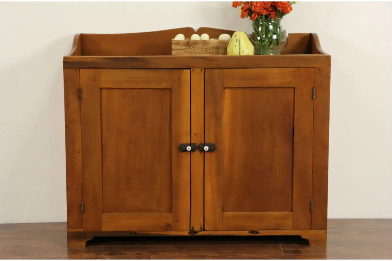 Country Primitive 1870 Antique Farmhouse Dry Sink, Copper Lining