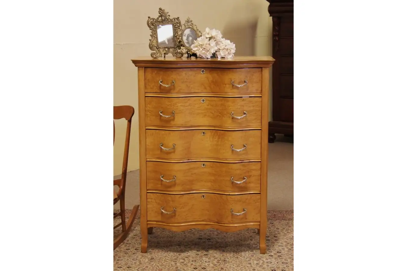 Birdseye Maple Highboy Tall Chest or Dresser