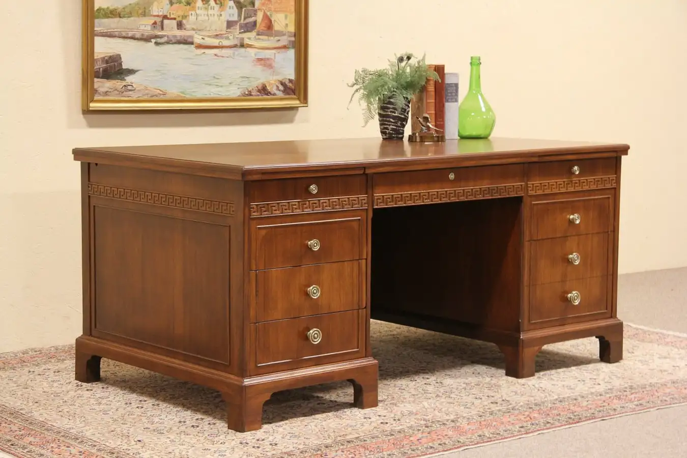 Imperial Walnut 1940 Vintage Executive Desk