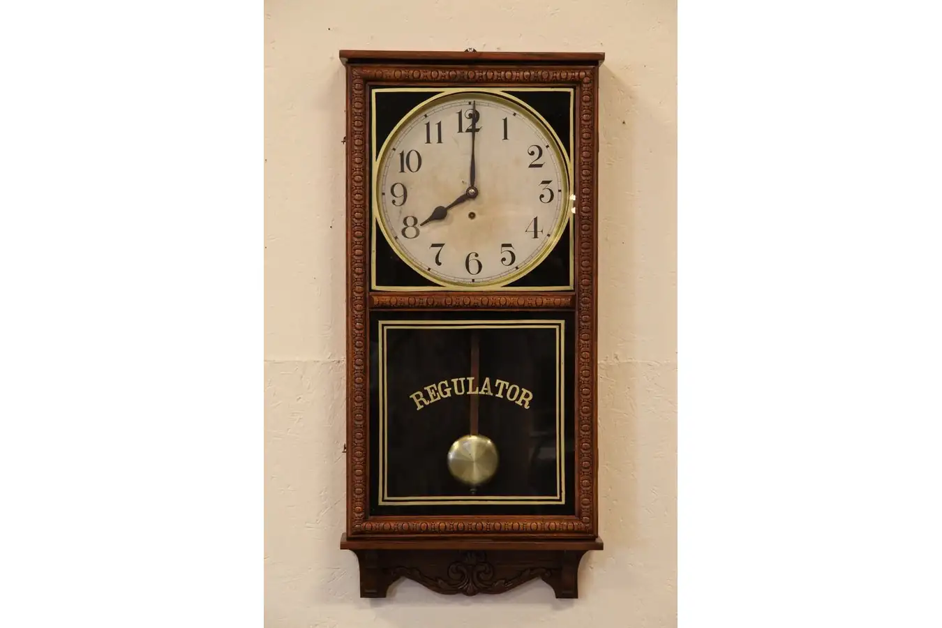 Waterbury Victorian Oak Regulator Clock