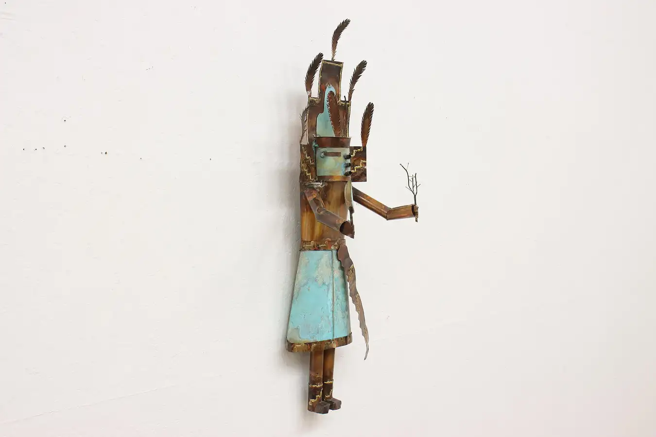 Main image of Native American Figure Vintage Copper Sculpture, Anderson