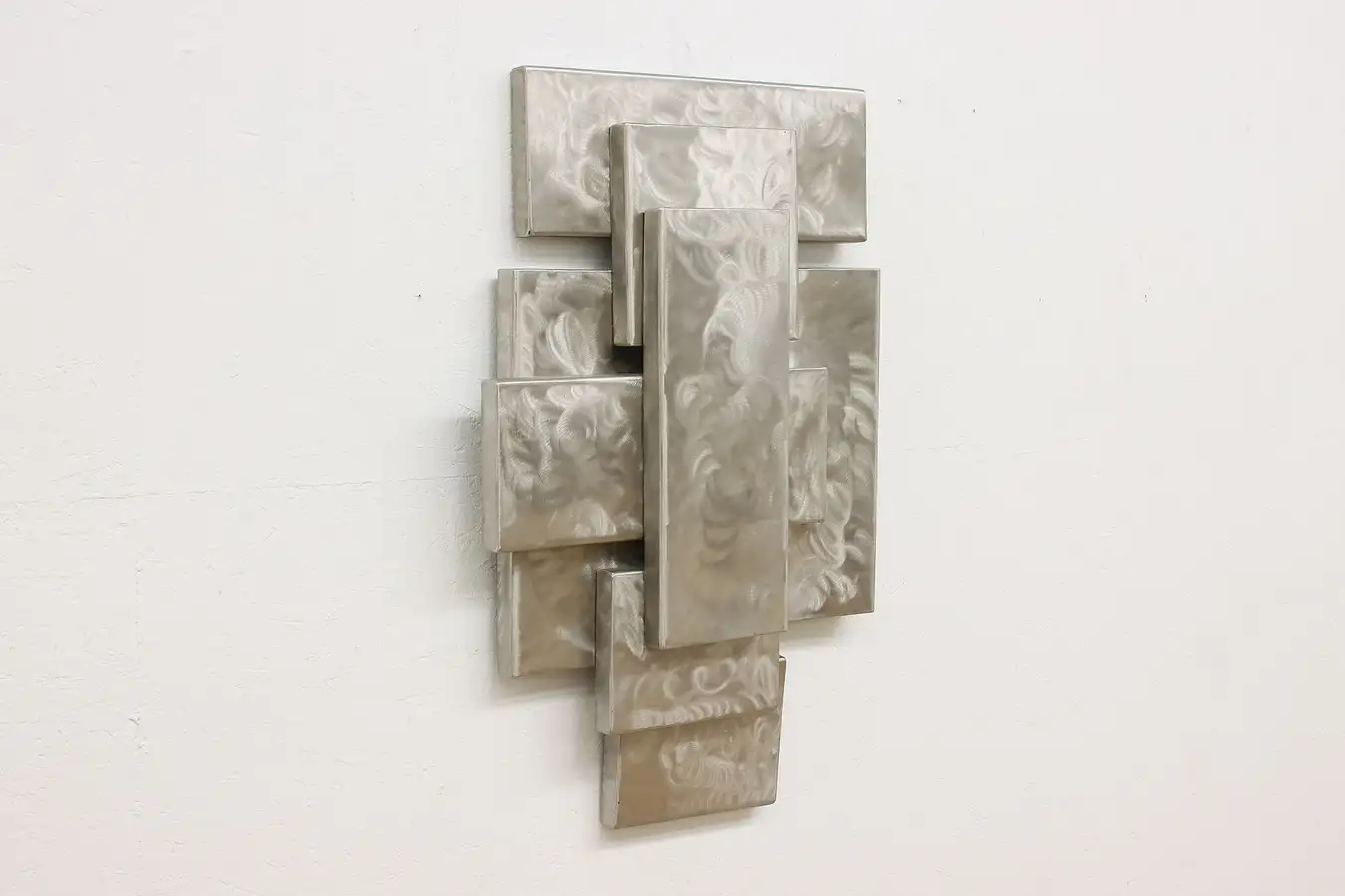 Main image of Contemporary Brushed Aluminum Wall Sculpture, Nelson