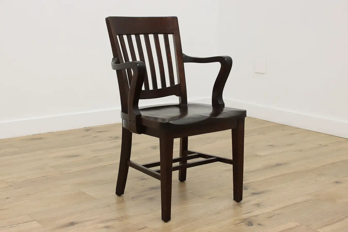 Main image of Oak Antique Library, Office or Banker Desk Chair, North