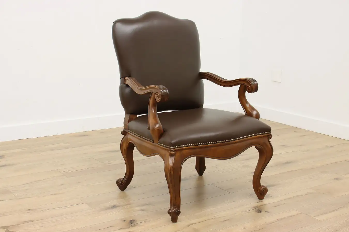 Main image of French Provincial Vintage Leather Desk Chair, Bloomingdales