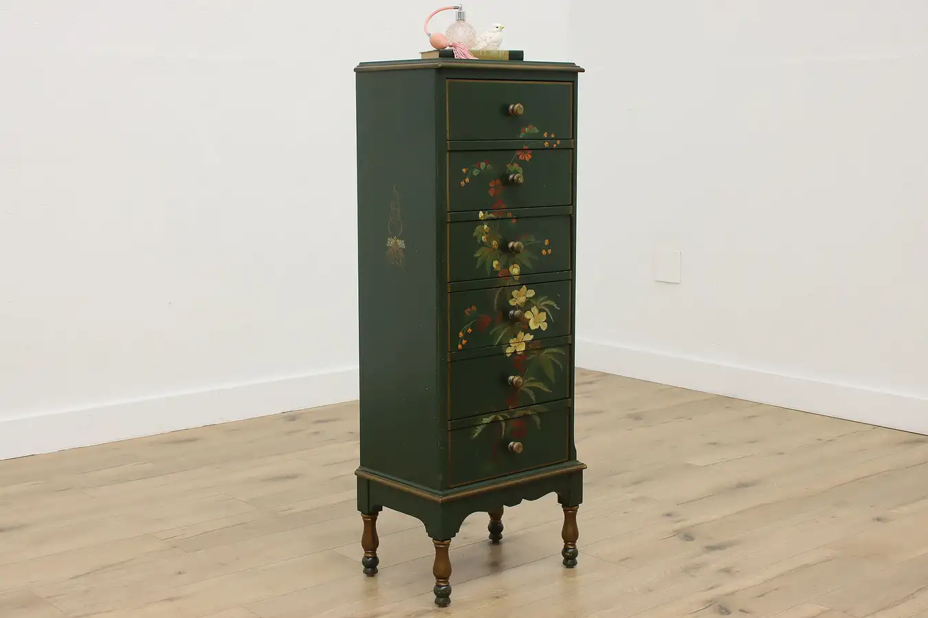 Main image of Hand Painted Vintage Lingerie Chest or Tall Nightstand
