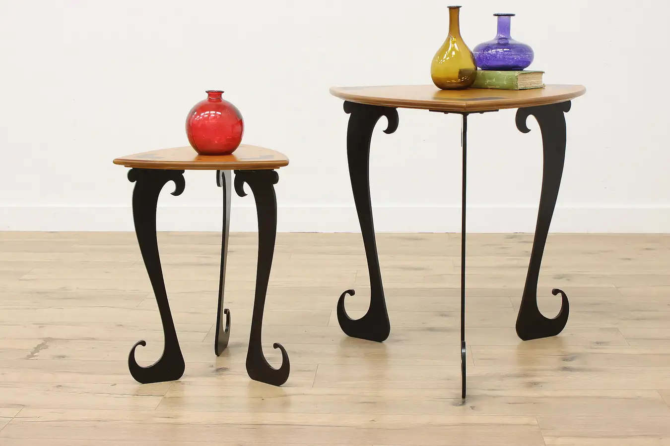 Main image of Pair of Vintage Inlaid Guitar Pick Coffee & Side Tables, GWC