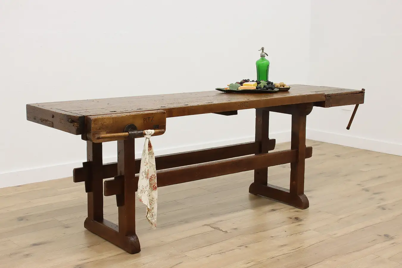 Main image of Industrial Antique Carpenter Workbench or Kitchen Island