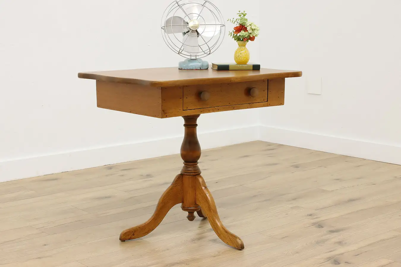 Main image of Farmhouse Antique Butternut Nightstand Console or Desk