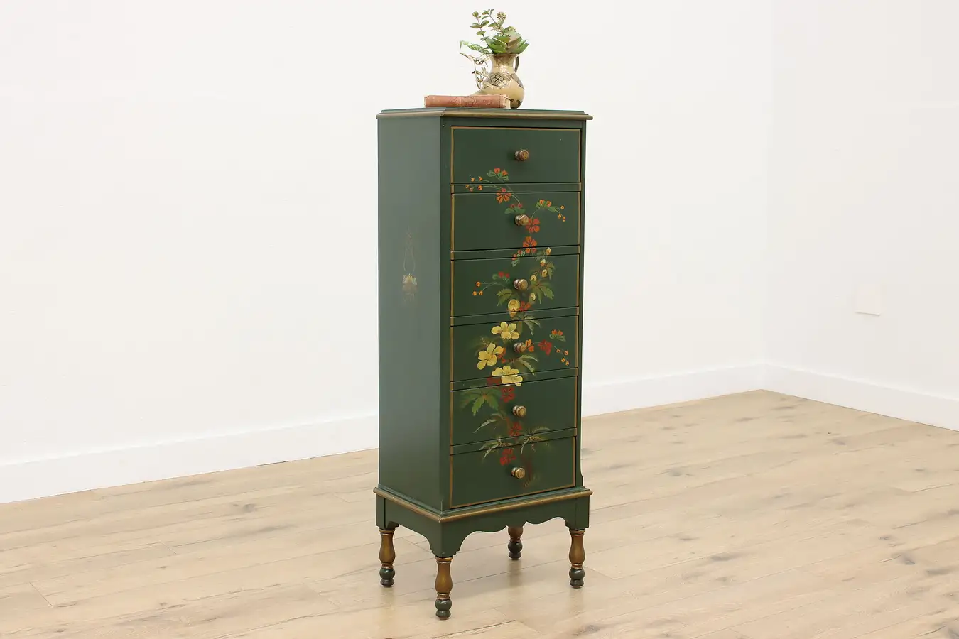 Main image of Hand Painted Vintage Lingerie Chest or Tall Nightstand
