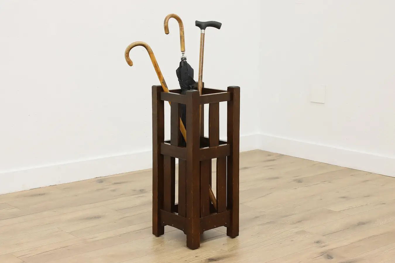 Main image of Craftsman Antique Mission Oak Umbrella & Cane Hall Stand