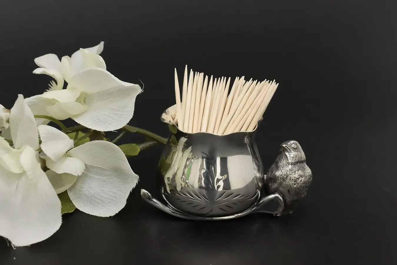 Main image of Victorian Antique Silverplate Cup Toothpick Holder, WR