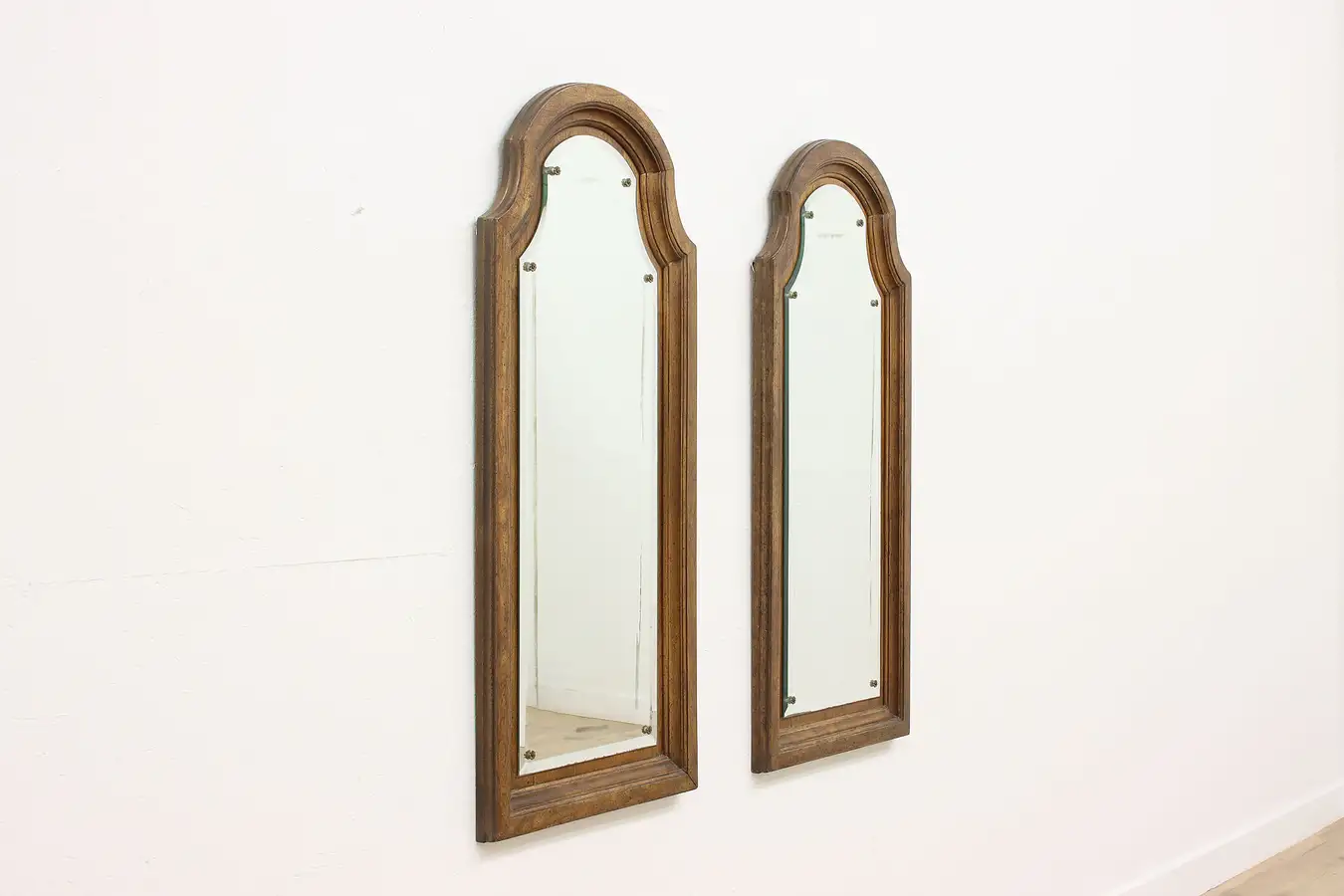 Main image of Pair of Traditional Vintage Chestnut Hall or Entry Mirrors