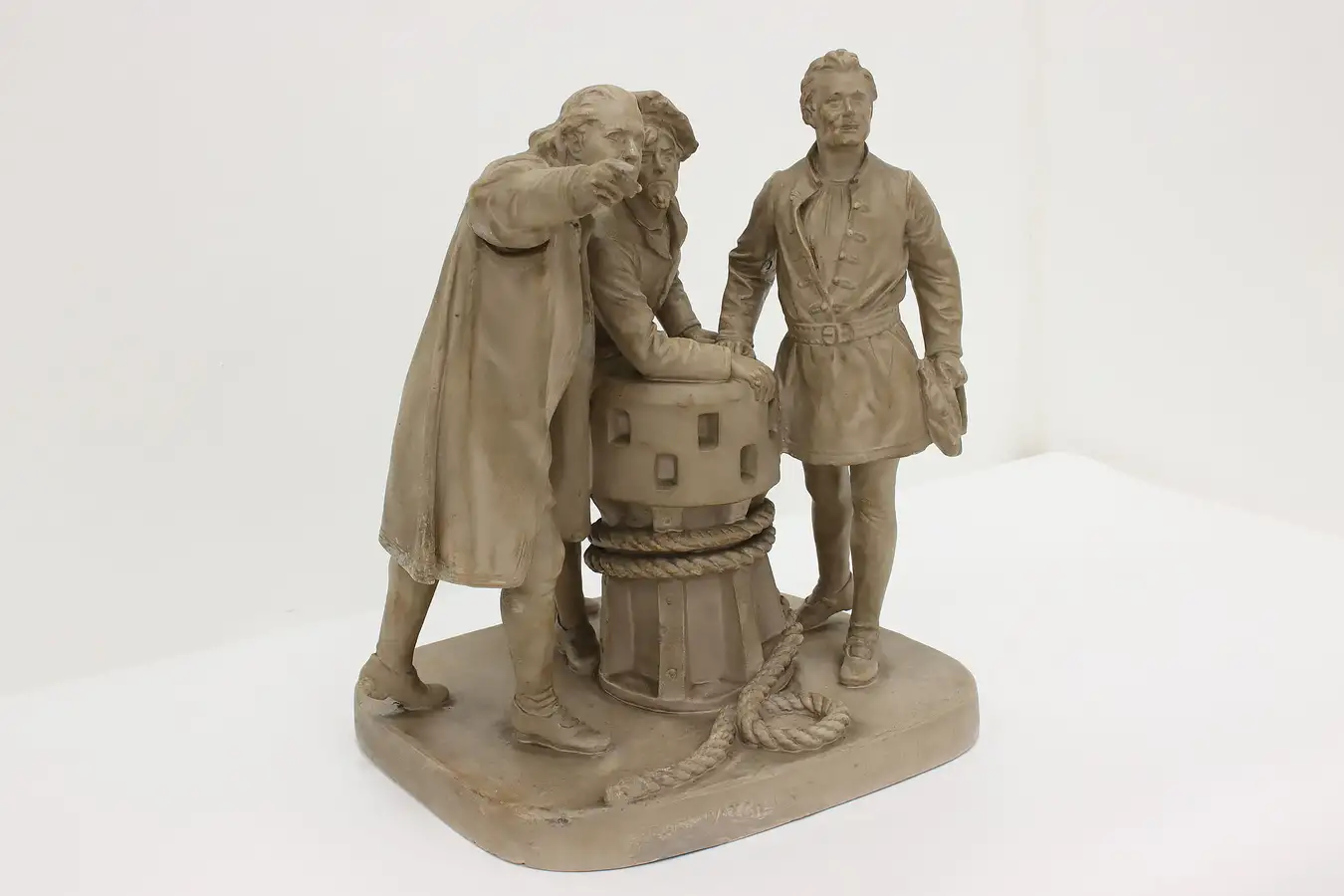 Main image of Victorian Antique Statue Columbus & Crew Sculpture, Rogers