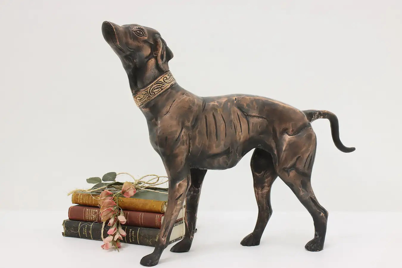 Main image of Art Deco Antique Bronze Greyhound Dog Sculpture