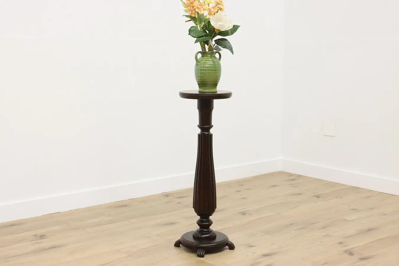 Main image of Tudor Vintage Carved Birch Sculpture Pedestal or Plant Stand