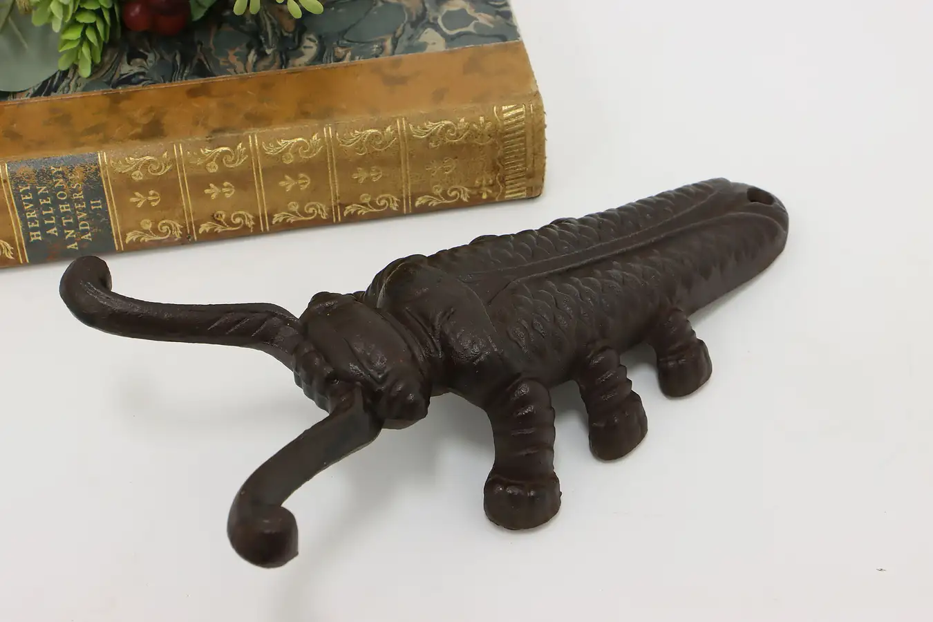 Main image of Farmhouse Antique Cast Iron Boot Jack Beetle Door Stop