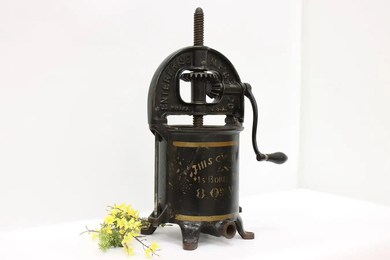 Main image of Farmhouse Antique Victorian Cast Iron Press or Sausage Stuffer Enterprise