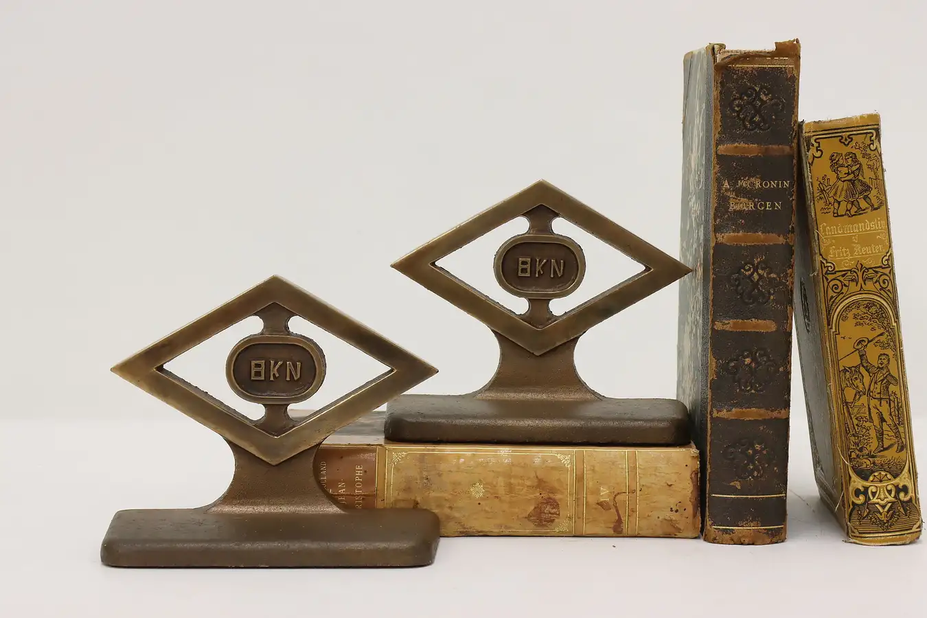 Main image of Pair of Vintage Bronze Eta Kappa Nu Honor Society Bookends