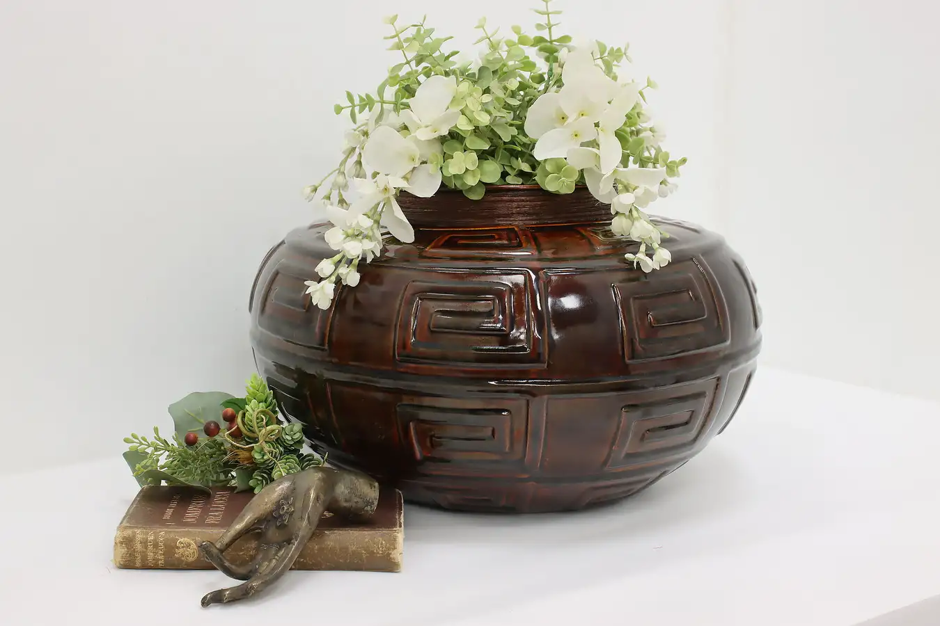 Main image of Glazed Vintage Ceramic Vietnamese Jardiniere Planter or Urn