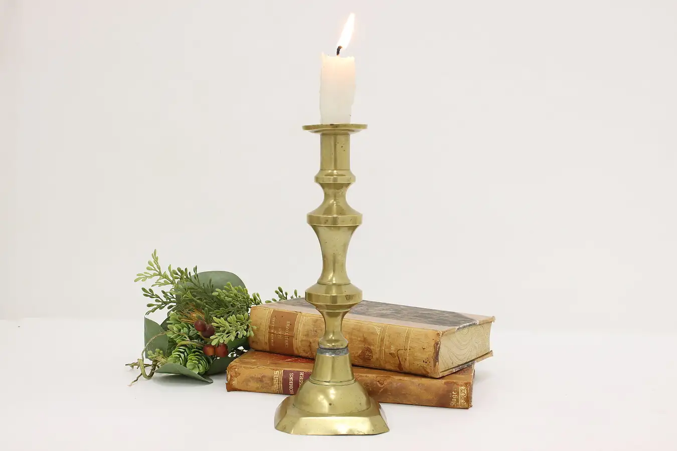Main image of Victorian Antique 1850s Brass Candlestick