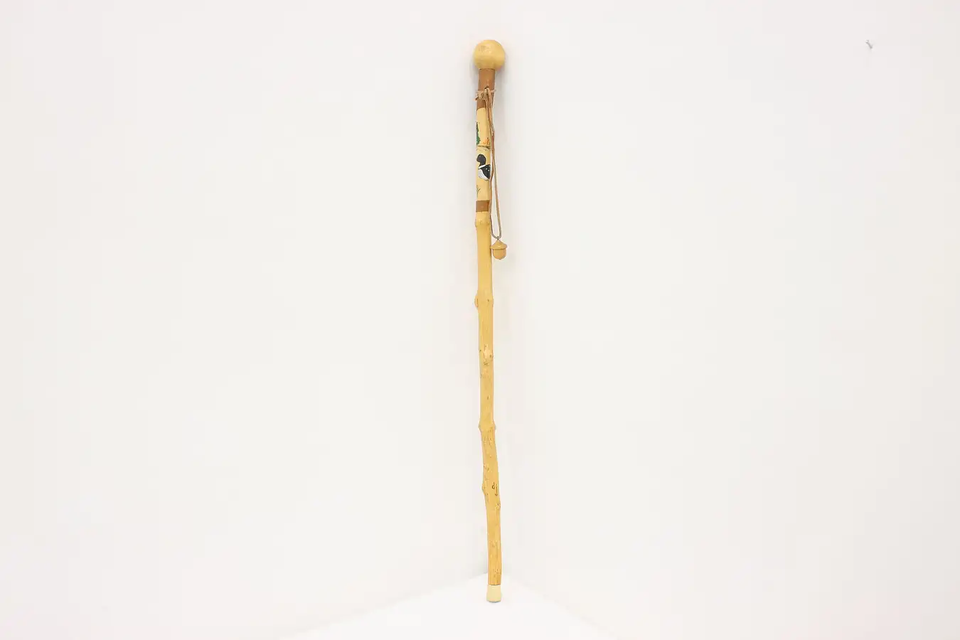 Main image of Farmhouse Vintage Oak & Pine Walking Stick or Cane, Loon, DJ