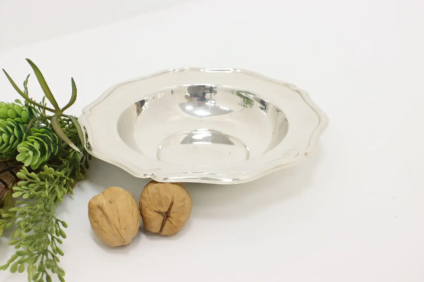Main image of Traditional Vintage Silverplate Nut or Candy Dish