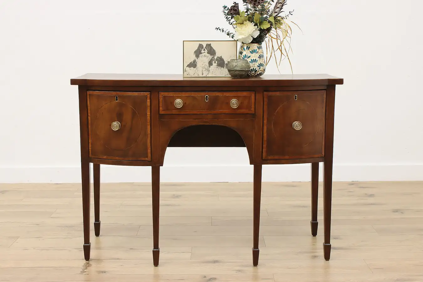 Main image of Hepplewhite Antique 1800s Mahogany Buffet Server Sideboard