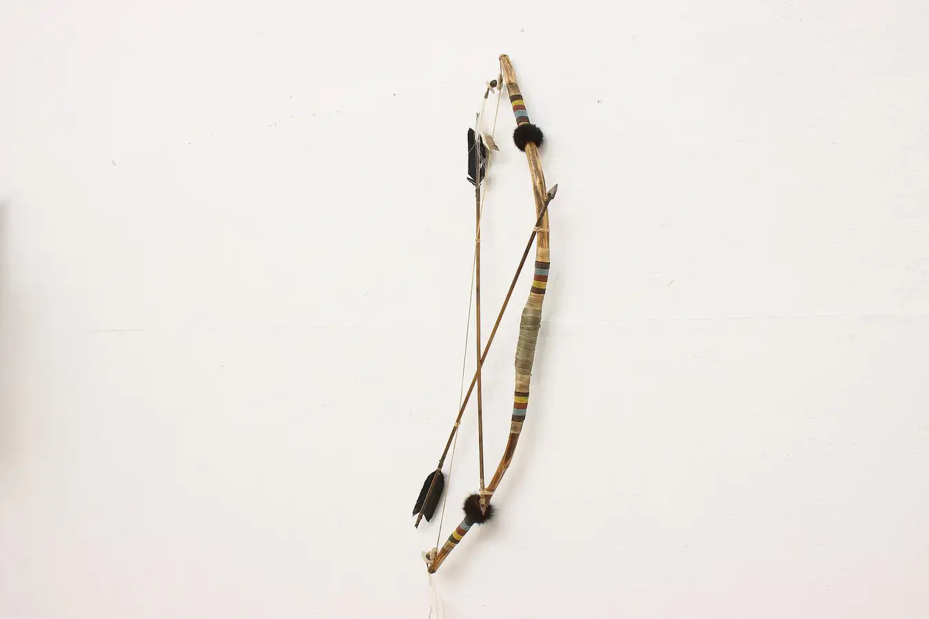 Main image of Native American Vintage Display Bow & Arrows, Stone Points