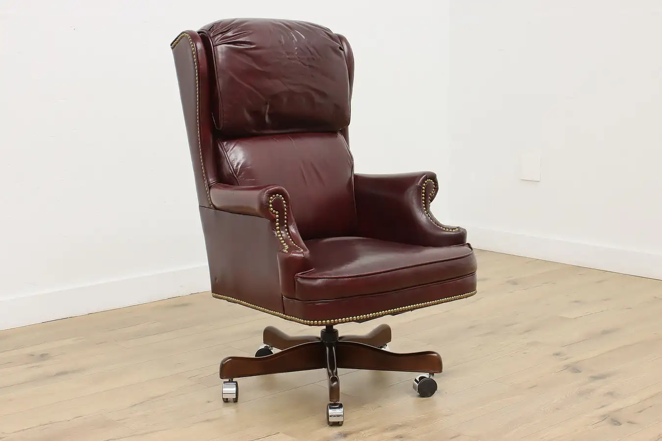 Main image of Georgian Vintage Burgundy Leather Office Chair, Styline