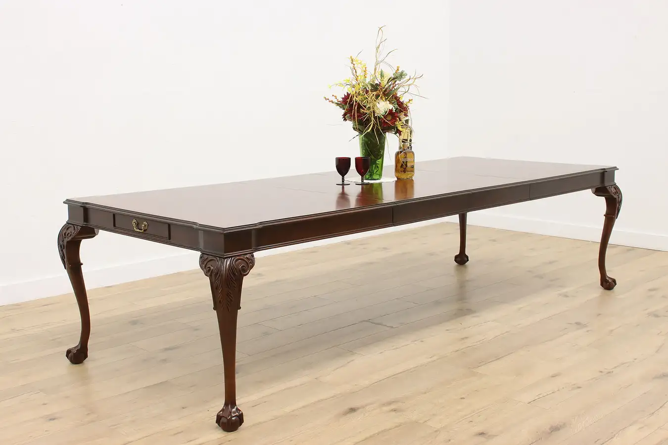 Main image of Georgian Vintage Mahogany 10' Dining Table, 2 Leaves Century