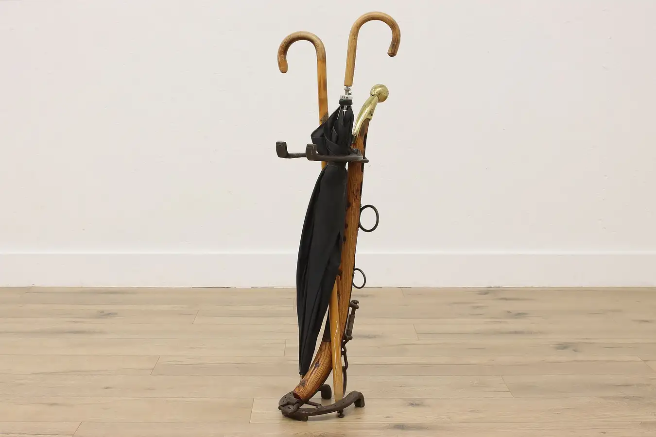 Main image of Farmhouse Vintage Horseshoe & Yoke Cane or Umbrella Stand