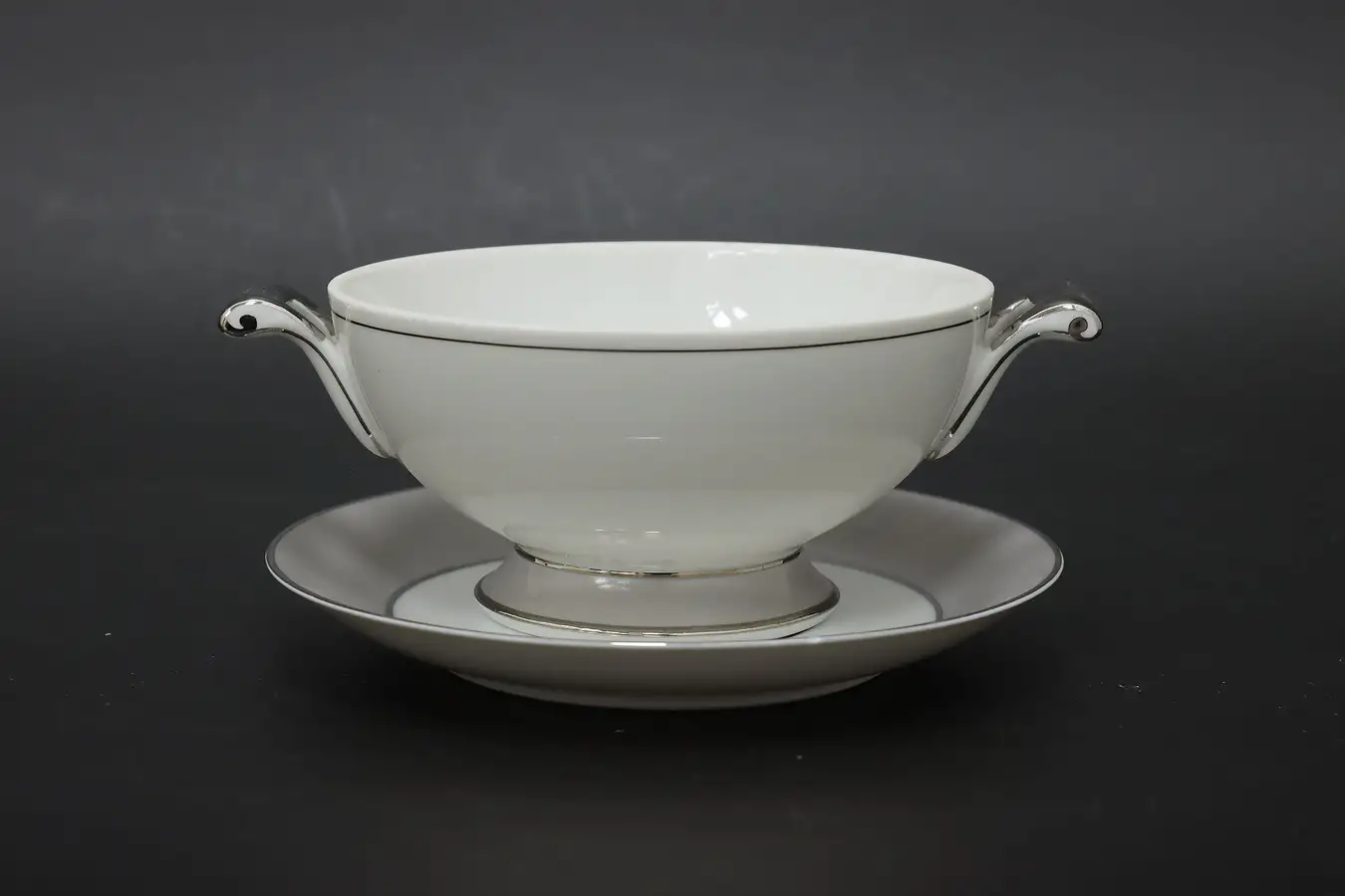 Main image of Midcentury Modern Vintage Serving Sauce Bowl & Saucer, Sango