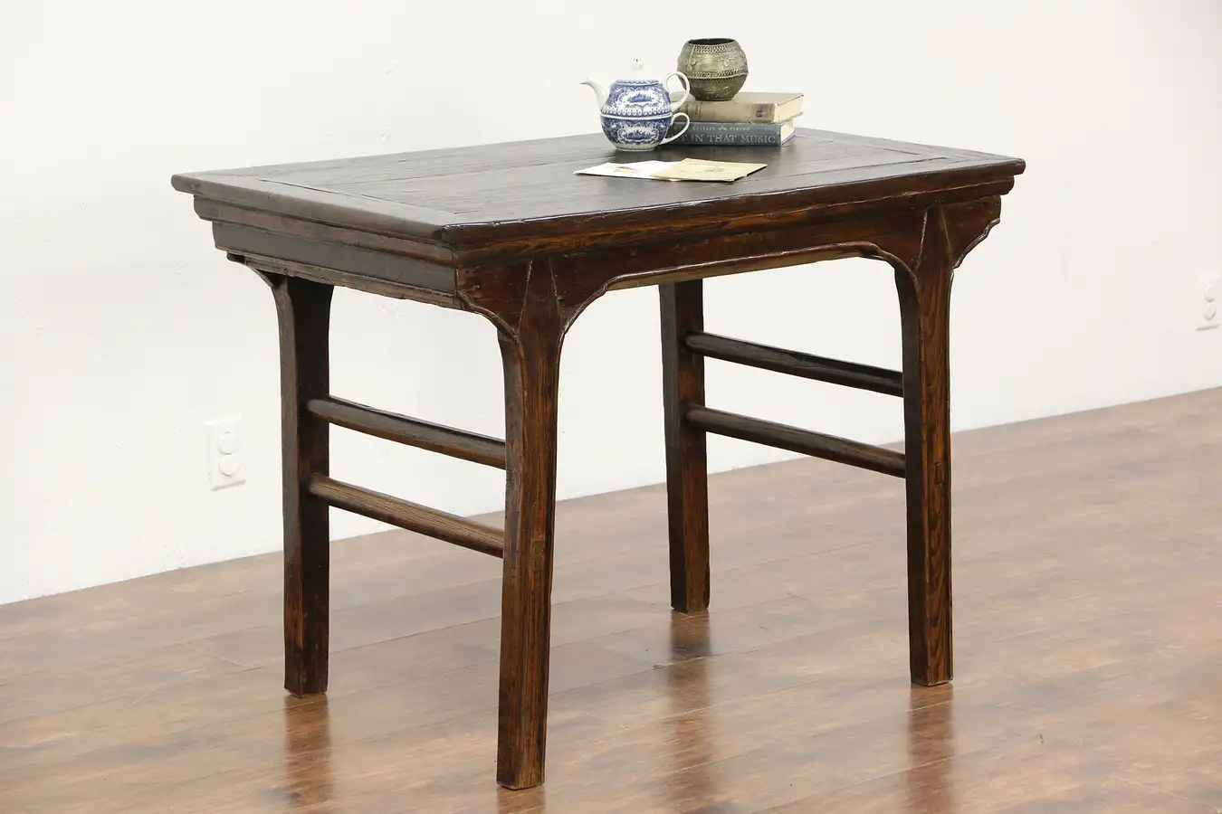 Main image of Chinese Antique mid 1800's Elm Money Changer Table or Writing Desk