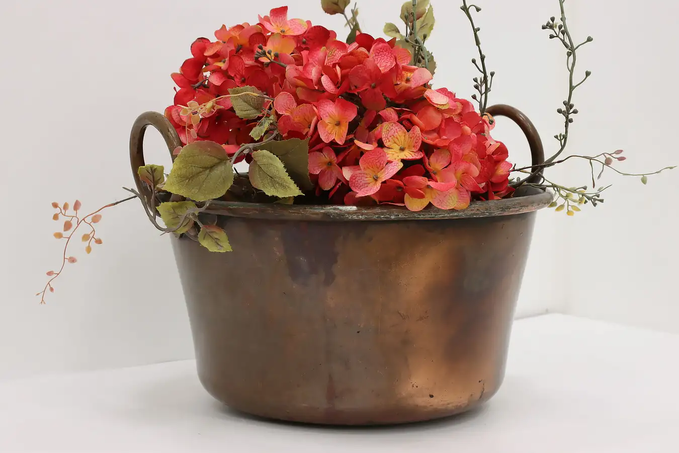 Main image of Farmhouse Antique Copper Cauldron, Kettle or Planter
