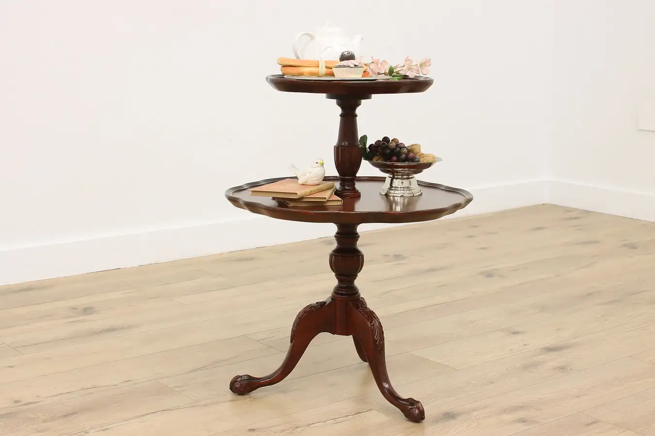 Main image of Georgian Vintage Carved Mahogany Tea & Dessert Table Mersman