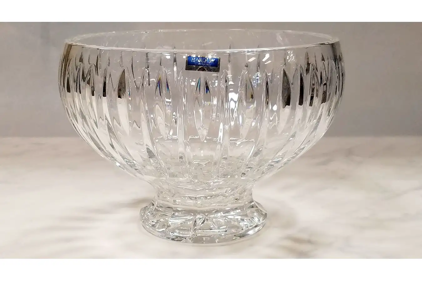 Main image of Waterford Marquis Cut Crystal Footed Centerpiece or Serving Bowl, 10" Diameter