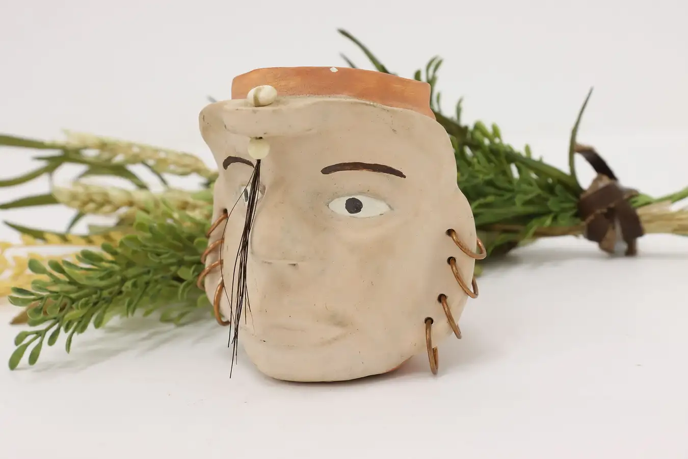 Main image of Native American Choctaw Handmade Pottery Figure, Kaniatobe