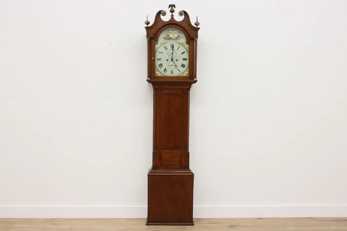 Main image of Georgian Antique Scot 1820s Oak Grandfather Tall Case Clock