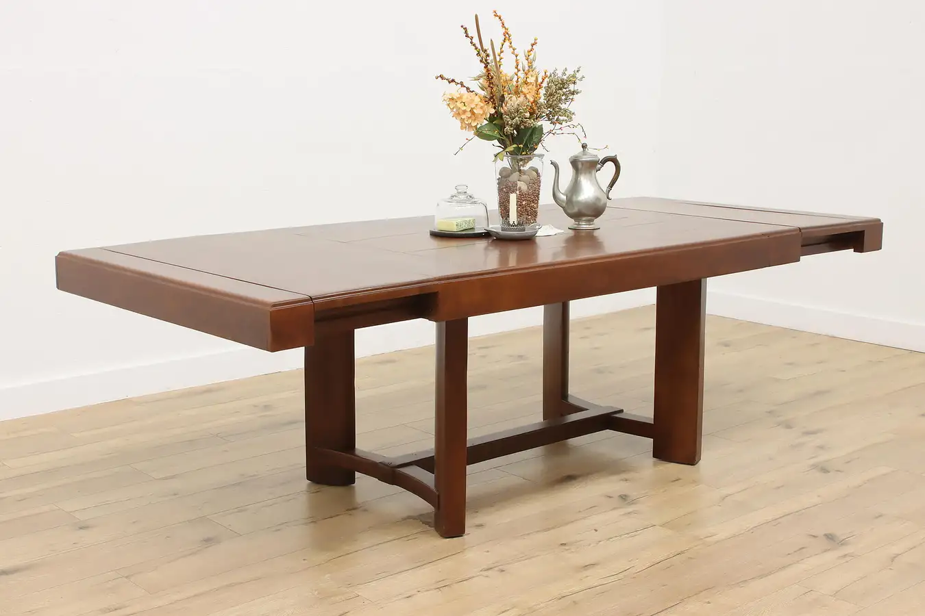 Main image of Mahogany & Cherry Vintage Dining Table w/ 2 Leaves Widdicomb