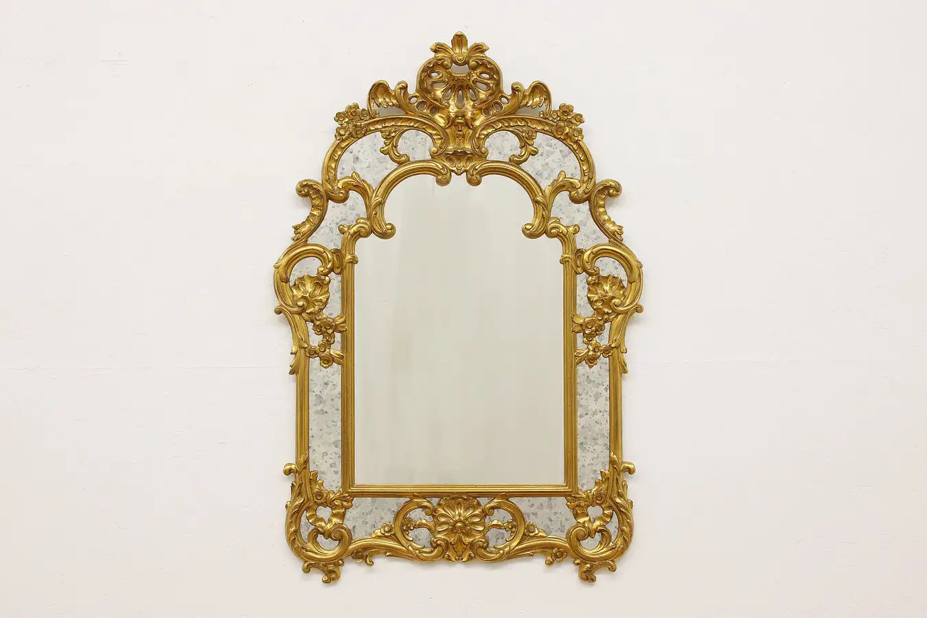 Main image of Neoclassical Vintage Carved Gilt Wall Mirror, Belgium