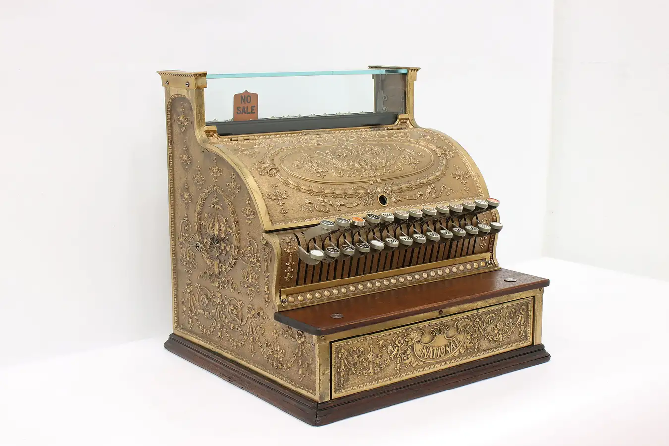 Main image of Victorian Antique Candy or Barber Shop Bronze Cash Register, National