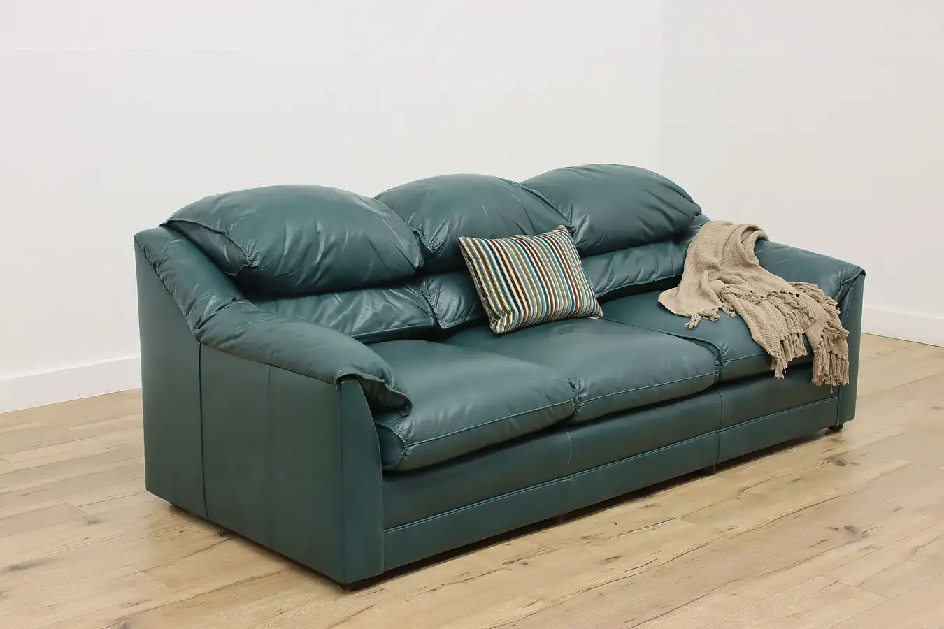 Main image of Leather Vintage Sofa or Couch signed Hancock & Moore